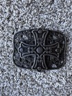 Silver Western Cross Motif Metal Belt Buckle For Men  Antique Finish