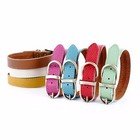 Pack Of Two Pet Genuine Real Soft Leather Collar Dog Cat Puppy Neck Buckle 