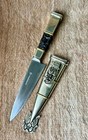 Antique Ricaldone Gaucho Knife  Silver-plated  Signed  Argentina 