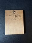 Vintage Miniature Paper Print On Wood - Litte Girl With Geese
