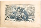 1891 Custer s Last Battle Blue Wood Engraving Victorian Indian War History F6g