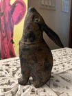 Vintage Cast Iron Moon Gazing Rabbit Bunny 9 Inch Vintage Statue Gearys Rare 30s