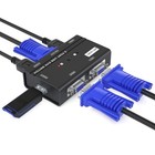 2-port Usb Vga Kvm Switch For 2 Computers  Share 1 Monitor  Keyboard  Mouse   Pr
