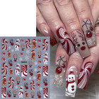 Christmas Nail Art Stickers 5d Embossed Self-adhesive Glitter Christmas Snowman 
