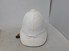Vintage British Pith Helmet W  Badge White Colonial Wolseley Style  ur 