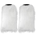 Boot Cuff Leg Warmers - Fluffy White Faux Fur Boots Warmer Cuffs For Women