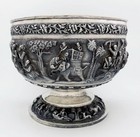 Huge Indian Colonial Silver Bowl Lucknow Region 72 Oz