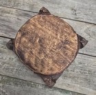  carved Wooden Pedestal Base Riser Architectural Capital Cheese Cake Plant Stand