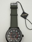 Akribos Xxiv Ak1079bkgn Men   s 45mm Quartz Watch Black Ip Green Strap New Tag