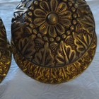 Pair Decorative Antique Brass Door Knobs Victorian Era 2 Screws Included 
