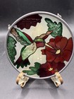 Vintage Stained Glass Style Hummingbird Sun Catcher Round Window Decor 4 5 In