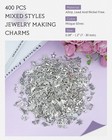 400 Pcs Wholesale Bulk Lots Jewelry Making Charms Mixed Smooth Tibetan Silver   