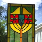 Stained Glass Window Pane In Hand Made Leaded Glass Art Deco Pattern