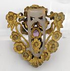 Antique Purple Stone And Marcasite Dress Clip 