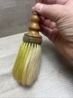 Antique Primitive Round Shaker Brush With Turned Handle Horse Hair Bristles
