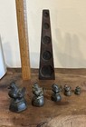 Antique Burmese Bronze Opium Weights Set Of 6 Hintha Bird Graduated Stand