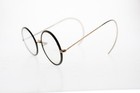 Vtg Windsor 10k Gold Black Round Wire Frame Glasses 1920 s John Lennon