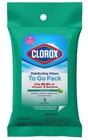2 Packs Clorox Disinfecting Wipes Fresh Scent To Go Travel Wipes  9 Count