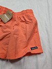 Patagonia Kids Baggies Shorts 7  Lined Coho Coral Orange Size L 12 New