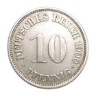 1900- F Germany 10 Pfennig Coin Deutsches Reich Wilhelm Ii Km 12