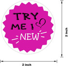 Try Me Stickers round New Try Me Grocery Store Food Labels 500 roll Pink 2 Inch