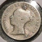 British Silver Threepence - 1862  early Date   Holed And Filled   - Victoria
