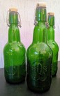Vintage Grolsch Green Embossed Beer Bottles  16 Oz  Swing Top Empty Lot Of 5
