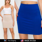Fashionmille Women Bodycon High Waist Stretchy Pencil Mini Skirt-made In Usa