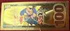 Stitch Lilo   Stitch Disney  100 Gold Foil Note Bill - Collector s Novelty Gift