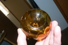 Antique Early 1800s Hand Blown Amber Orange Glass Vase Pontil Mark
