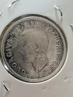 1941 South Africa 1 Shilling Silver Woman Anchor Compass Ee98