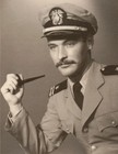 Vintage U s  Navy Officer Portrait Photo Pipe Hollywood Note Wwii Era