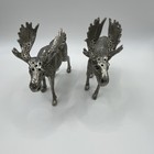 Pair Of Pewter Moose Salt And Pepper Shakers
