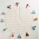 Anthropologie Treasured Tassels Cotton Holiday Christmas Tree Skirt Multicolor