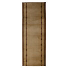 Custom Size Anti Slip Soft Pile Bordered Beige Design Runner Rug 26  Wide