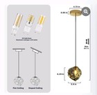  1 Modern Style Pendant Light  Mid Century Smoke Grey Glass Ceiling Hanging Lamp