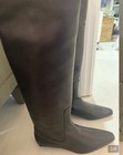 Staud Brown Leather Knee High Riding Boots Square Toe Block Heel Pull On Eu 37 5