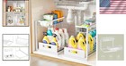 Metal Under Sink Organizer - 2 Tier With Sliding Drawer  Perfect For Bathroom