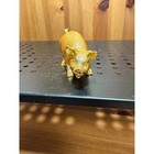 Vintage Gold Pig Figurine Miniature Farm Animal Decor 3  Long