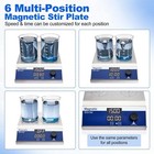 New 200-1500 Rpm Magnetic Stirrer 6 Multi Position Digital Stir Plate 6 X 500ml
