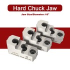 3 Pcs Hard Chuck Jaws Set  10 Inch Reversible Double Step Steel Chuck Serrated