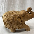 Vintage Wooden Hand Craved India Elephant Statue Decorative Elephant Figurine