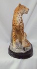 Realistic Cheetah Sitting  Resin Figurine sculpture Nice  10 5 t X 7 75 w
