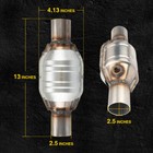       1x 2 25 Inch Universal Spun Catalytic Converter High Flow Stainless Steel 