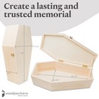Wooden Coffin Box 35 Inch Unfinished  Halloween Decor  Pet Casket   Woodpeckers