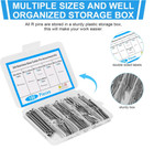180pcs Premium 304 Stainless Steel Cotter Pin Assortment Kit