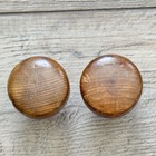 Antique Vintage Victorian Art Deco Wooden Brass Door Knob Lot Of 2 Read