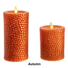 Luminara 2-piece Flameless 4  And 6  Metal Hammered Pillar Candle Set