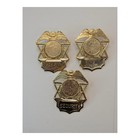Vintage Security Badges  Collectible Gold Tone Metal  Lot Of 3
