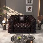48 4  Modern Sofa Chair faux Leather Upholstered 1-seater Button Tufted Couch
